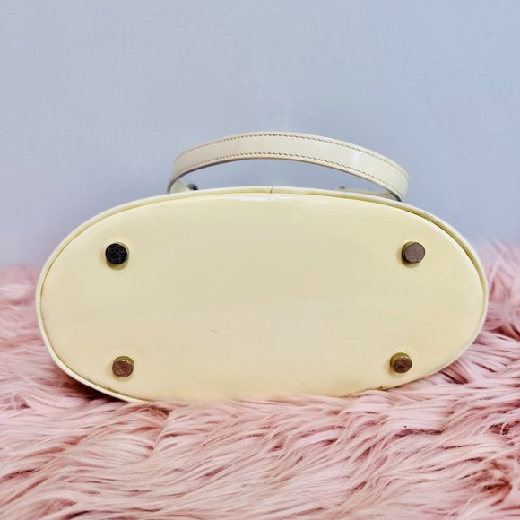 AUTHENTIC BURBERRY FLORAL VINYL AND PATENT LEATHER SHOULDER BAG VINTAGE - Picture 10 of 13